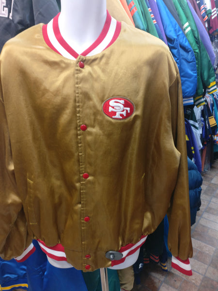 Vintage 80s San Francisco 49ers Chalk Line Jacket Mens 2XL NFL Football  Gold