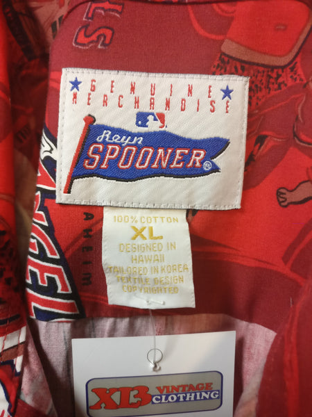 Vintage Anaheim Angels MLB Reyn Spooner Cotton Hawaiian Shirt L