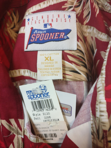 Vintage ANAHEIM ANGELS MLB Reyn Spooner Cotton Hawaiian Shirt XXL