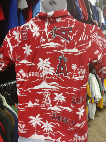 Vintage ANAHEIM ANGELS MLB Reyn Spooner Rayon Hawaiian Shirt YM