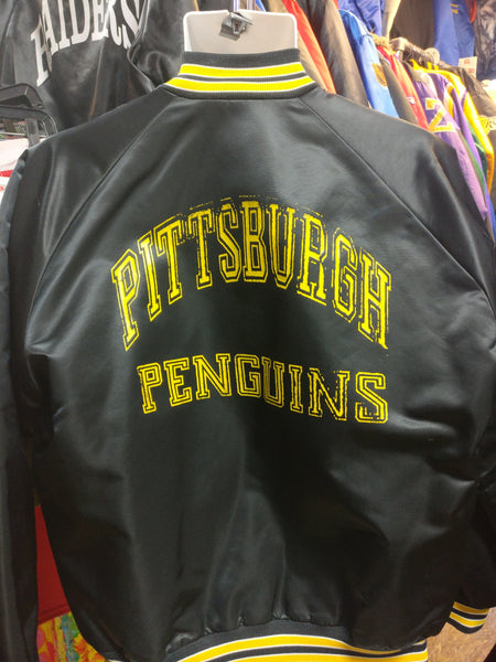 Vintage Black Pittsburgh Penguins Leather Jacket - Maker of Jacket