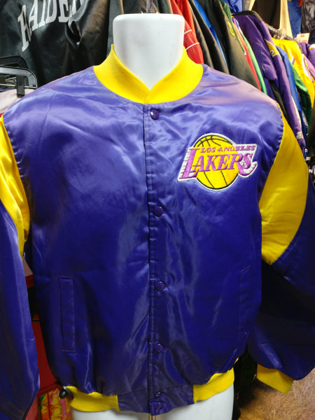 Vintage 80s LOS ANGELES LAKERS NBA Purple Chalk Line Nylon Jacket