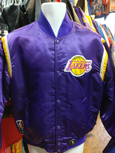 Vtg 80s LOS ANGELES LAKERS NBA Starter Purple Nylon Jacket L (Mint)