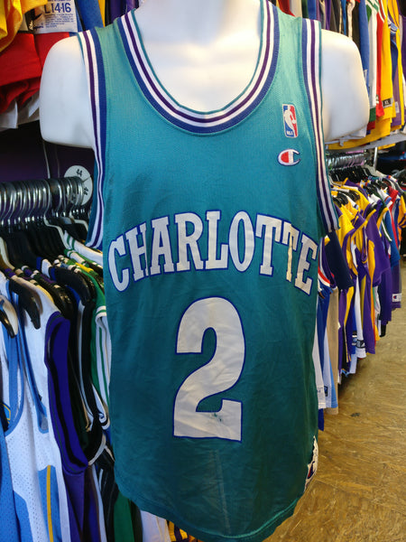 Charlotte Hornets Larry Johnson Champion Jersey Size 40