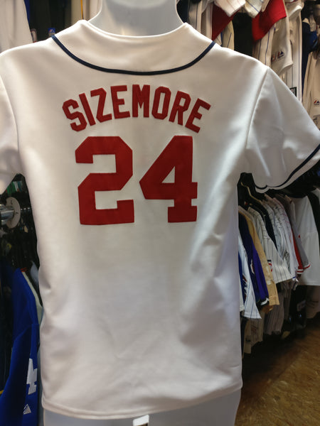 Vintage #24 GRADY SIZEMORE Cleveland Indians MLB Majestic Jersey YL