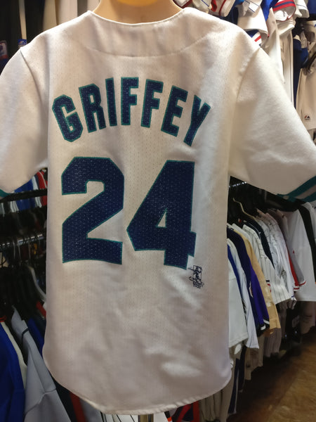 Majestic Seattle Mariners KEN GRIFFEY JR Sewn Baseball JERSEY WHITE –