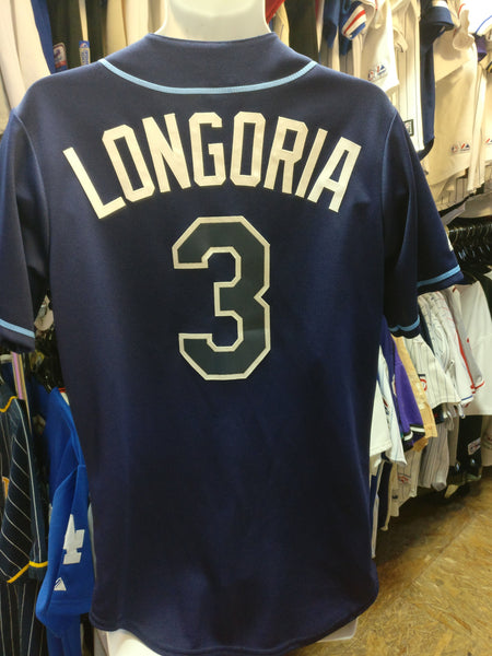 MLB Tampa Bay Rays Longoria Button Down Jersey with Name & Number