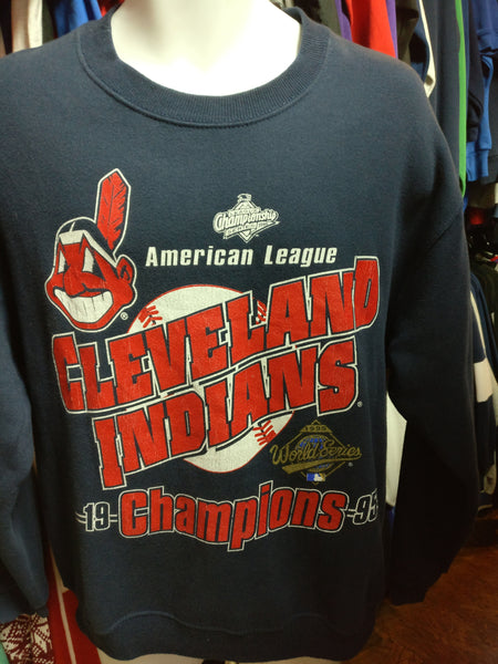 Vintage '95 CLEVELAND INDIANS MLB A.L. Champs Sweatshirt L