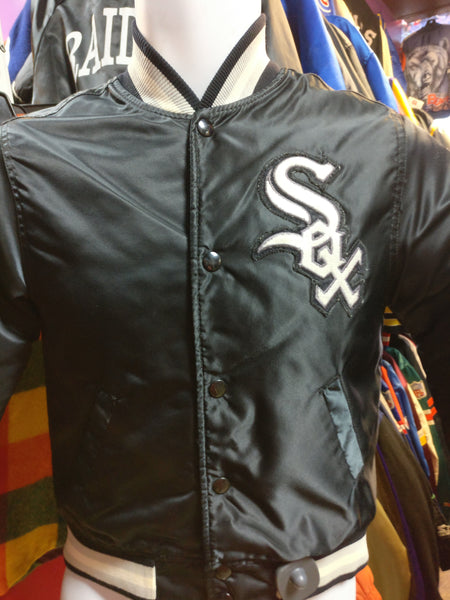 Maker of Jacket Black Leather Jackets Vintage 90s Chicago White Sox