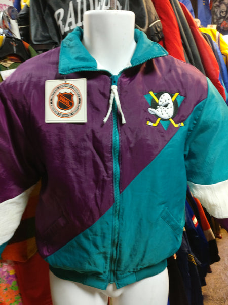 Vintage 90's Mighty Ducks Puffer Jacket Phenom NHL licensed Medium
