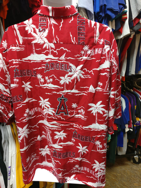 Vintage ANAHEIM ANGELS MLB Reyn Spooner Rayon Hawaiian Shirt L