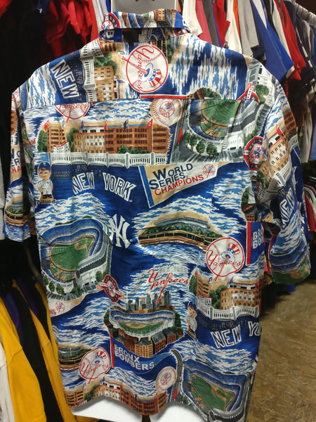 Reyn Spooner New York Yankees Scenic MLB Baseball Aloha Hawaiian Shirt XL  Rayon