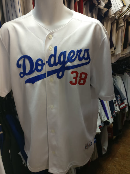 38 ERIC GAGNE Los Angeles Dodgers MLB Pitcher Grey Throwback Jersey