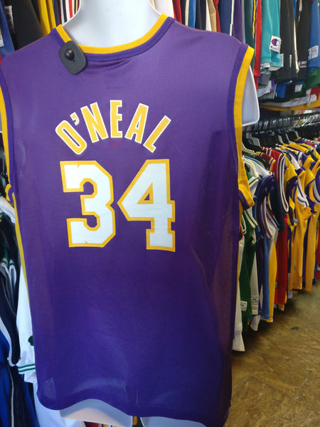 Vintage Champion Lakers 34 Shaquille O'neal Jersey 