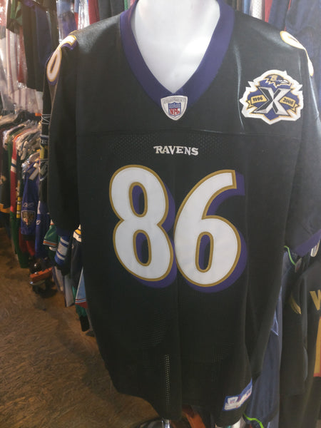 Reebok Baltimore Ravens Todd Heap #86 Black Home Jersey Mens L NFL Uniform  Shirt