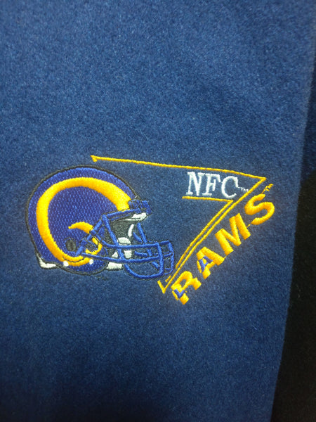 Vtg 90s LOS ANGELES RAMS NFL Back Patch Logo Athletic Nylon Jacket L – XL3  VINTAGE CLOTHING