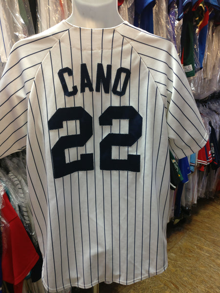 NEW YORK YANKEES MLB BASEBALL JERSEY MAJESTIC WHITE SIZE L #24 CANO