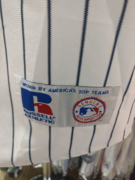 Maillot de baseball vintage New York Yankees taille XL blanc bleu Maillot de baseball vintage New York Yankees taille XL blanc bleu