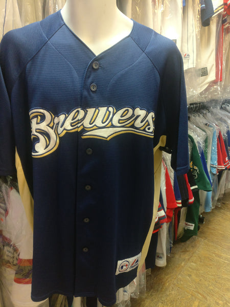 Vintage #28 PRINCE FIELDER Milwaukee Brewers MLB Majestic Jersey L – XL3  VINTAGE CLOTHING
