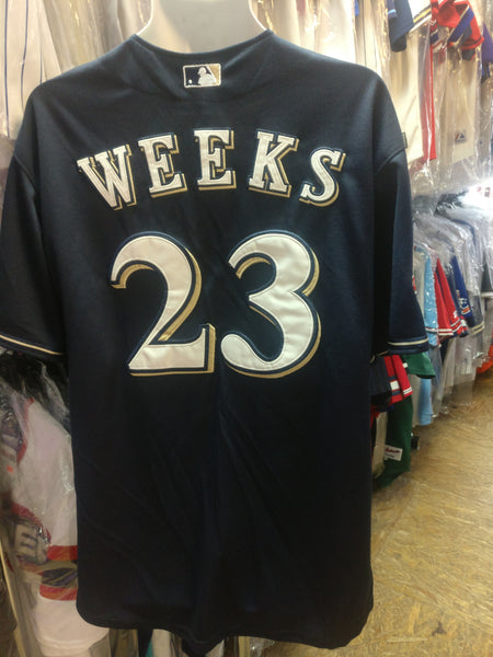 Great Deals! Men's Milwaukee Brewers Jerseys,#23 Rickie Weeks Baseball  Jersey 100% Embroidery Logos,Accept Mixed Order