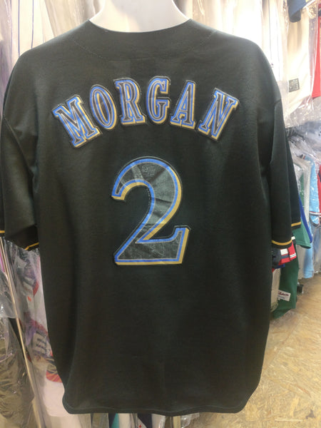 Nyjer Morgan #2 Milwaukee Brewers Navy Majestic Authentic Jersey SZ L #E3