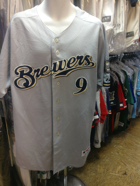 Vtg #9 JEFF LIEFER Milwaukee Brewers MLB Majestic Authentic Jersey