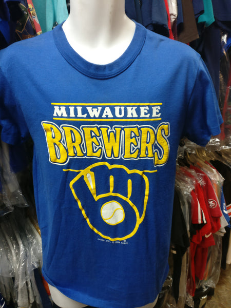 MLB Baseball Milwaukee Brewers Vintage Blue Cotton Fabric
