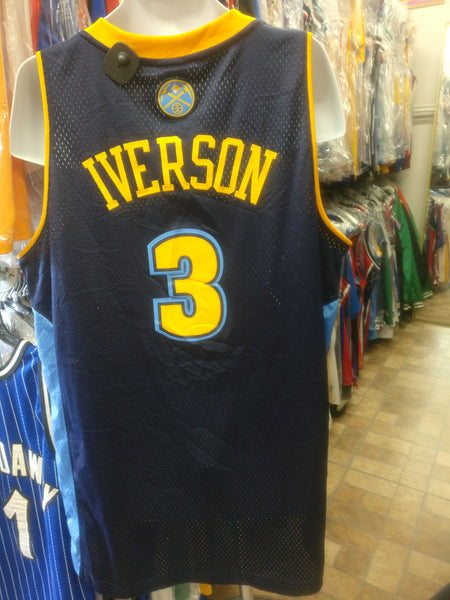 Vintage ALLEN IVERSON Denver Nuggets NBA Adidas Authentic Jersey XL – XL3