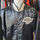 Vintage 80s LOS ANGELES KINGS NHL Starter Black Nylon Jacket L