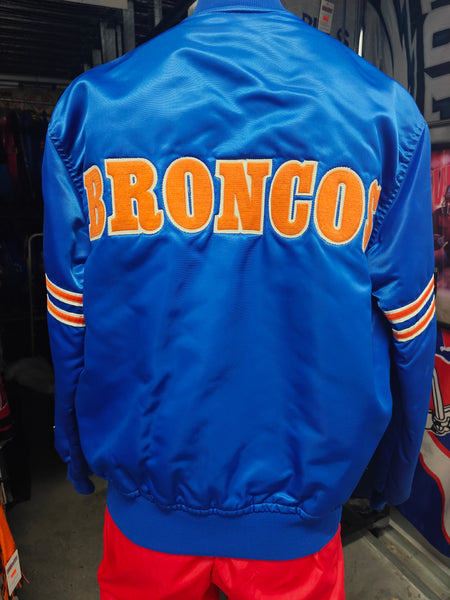 Vintage 90s DENVER BRONCOS NFL Back Patch Starter Nylon Jacket L