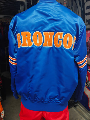 Vintage 90s DENVER BRONCOS NFL Back Patch Starter Nylon Jacket L