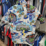 Vintage CSA Los Angeles Dodgers Hawaiian Camp Rayon Shirt Size L #Dodgers