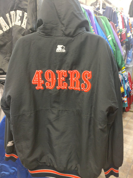 Vintage 90s SAN FRANCISCO 49ers NFL Back Patch Starter Hooded Jacket L