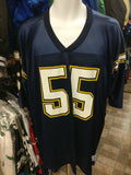 Vintage #55 JUNIOR SEAU San Diego Chargers NFL Champion Jersey 52
