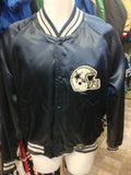 Vtg 80s DALLAS COWBOYS NFL Back Patch Chalk Line Jacket L (Deadstock)