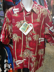 Vintage ANAHEIM ANGELS MLB Reyn Spooner Rayon Hawaiian Shirt M