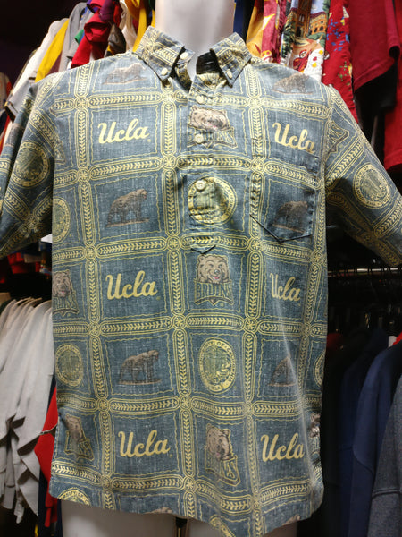 Vintage UCLA BRUINS NCAA Reyn Spooner Hawaiian Pullover Shirt YXL - #XL3VintageClothing