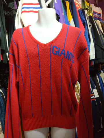 Vintage 80s NEW YORK GIANTS Cliff Engle NFL Pinstripe Sweater L - #XL3VintageClothing