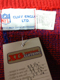 Vintage 80s NEW YORK GIANTS Cliff Engle NFL Pinstripe Sweater L - #XL3VintageClothing