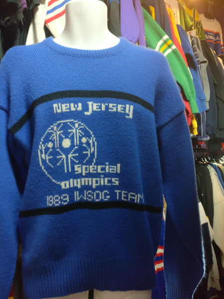 Vtg '89 NEW JERSEY Special Olympics IWSOG Team Cliff Engle Sweater S - #XL3VintageClothing