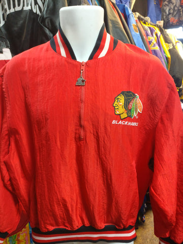 Vintage 80s CHICAGO BLACKHAWKS NHL Starter Windbreaker Pullover Jacket M - #XL3VintageClothing