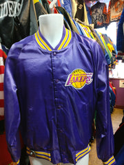 Vintage 80s Los Angeles Lakers Jacket Mens M Deadstock NBA Basketball Chalk  Line, The Clothing Vault