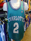 Vintage #2 LARRY JOHNSON Charlotte Hornets NBA Champion Jersey 40 - #XL3VintageClothing