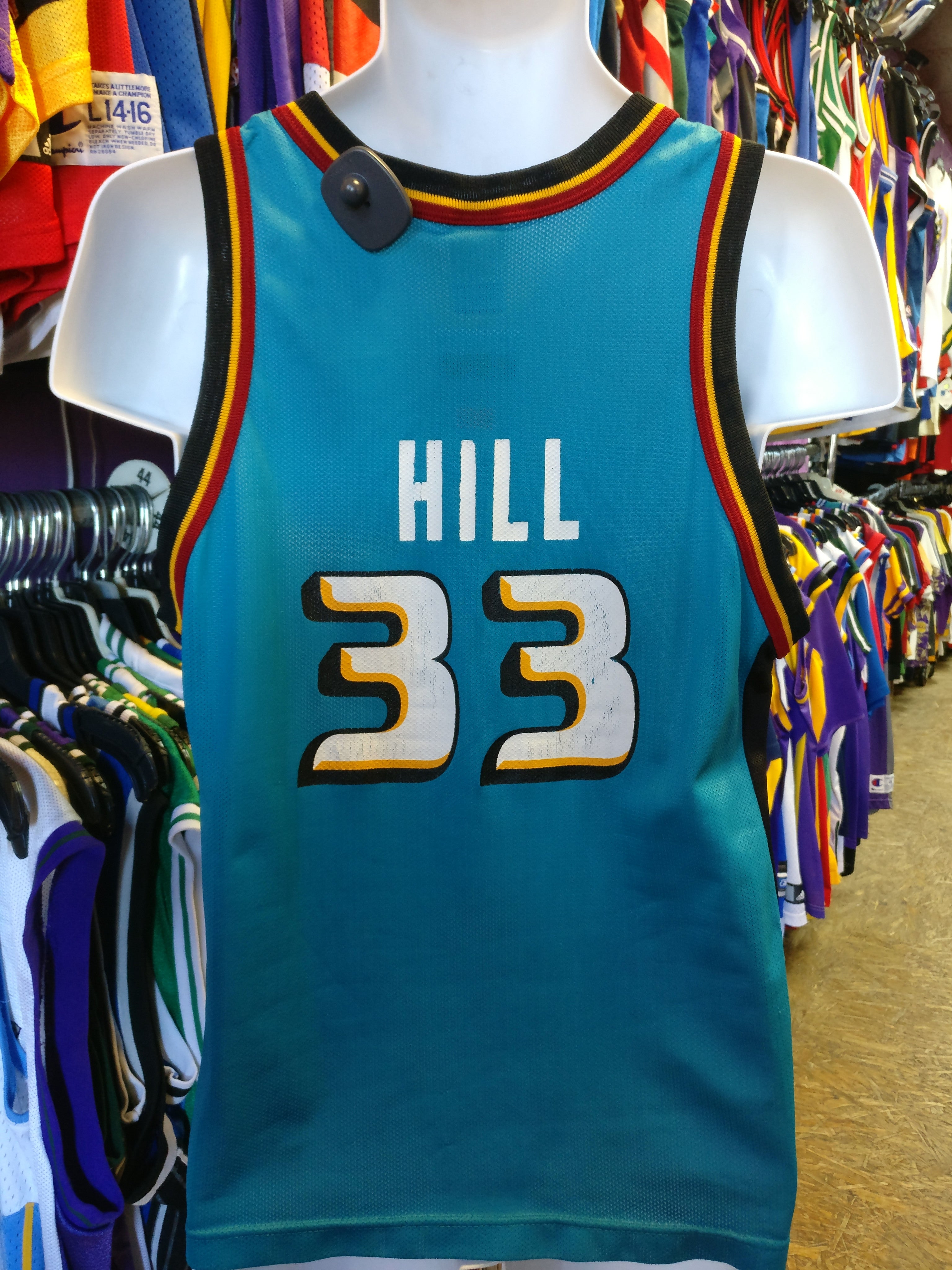 デトロイト・ピストンズ HILL 33 1995-96 blue Detroit Pistons Champion Grant Hill #33