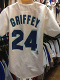 Vintage #24 KEN GRIFFEY JR Seattle Mariners MLB Majestic Jersey YS - #XL3VintageClothing