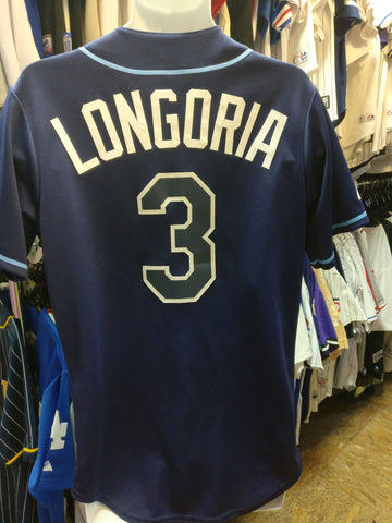 Vintage #3 EVAN LONGORIA Tampa Bay Rays MLB Majestic Jersey S - #XL3VintageClothing