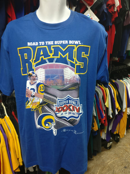 Vintage '99 #13 KURT WARNER Los Angeles Rams NFL T-Shirt M (Deadstock) - #XL3VintageClothing