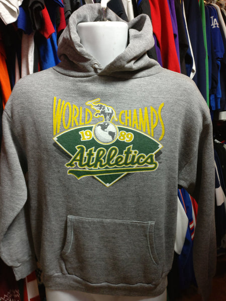 Vtg '89 OAKLAND ATHLETICS A's MLB World Champs Hooded Sweatshirt M - #XL3VintageClothing