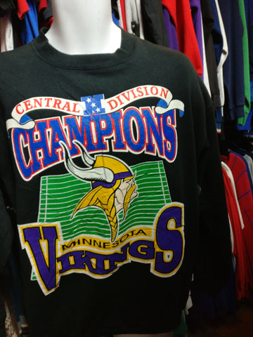 Vintage 90s MINNESOTA VIKINGS NFL Central Division Champs Sweatshirt L
