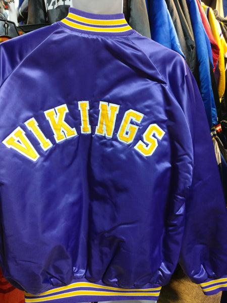 Vtg 80s MINNESOTA VIKINGS NFL Back Patch Chalk Line Nylon Jacket L - #XL3VintageClothing